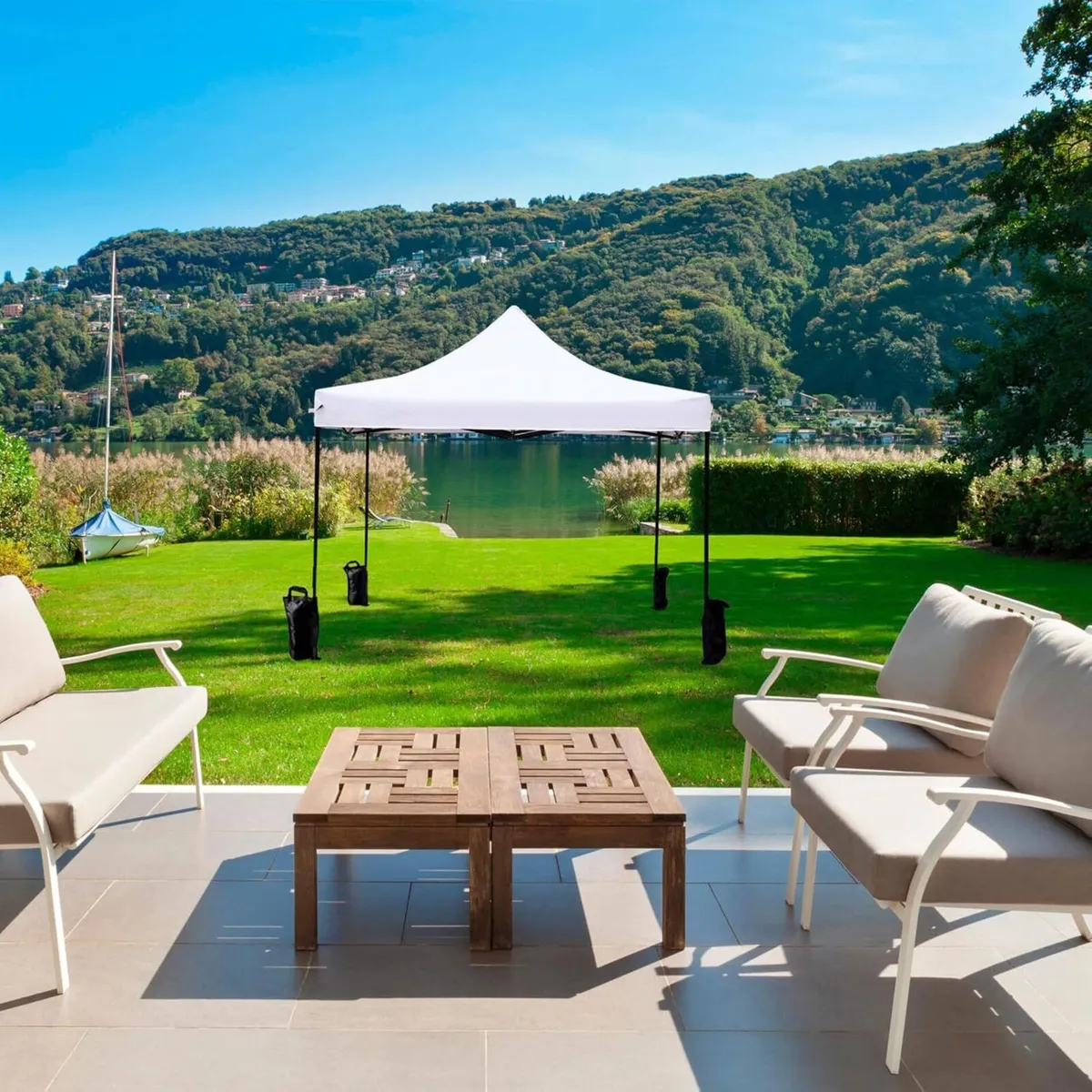 foldable white gazebo for outdoor pop up canopy - Image 2