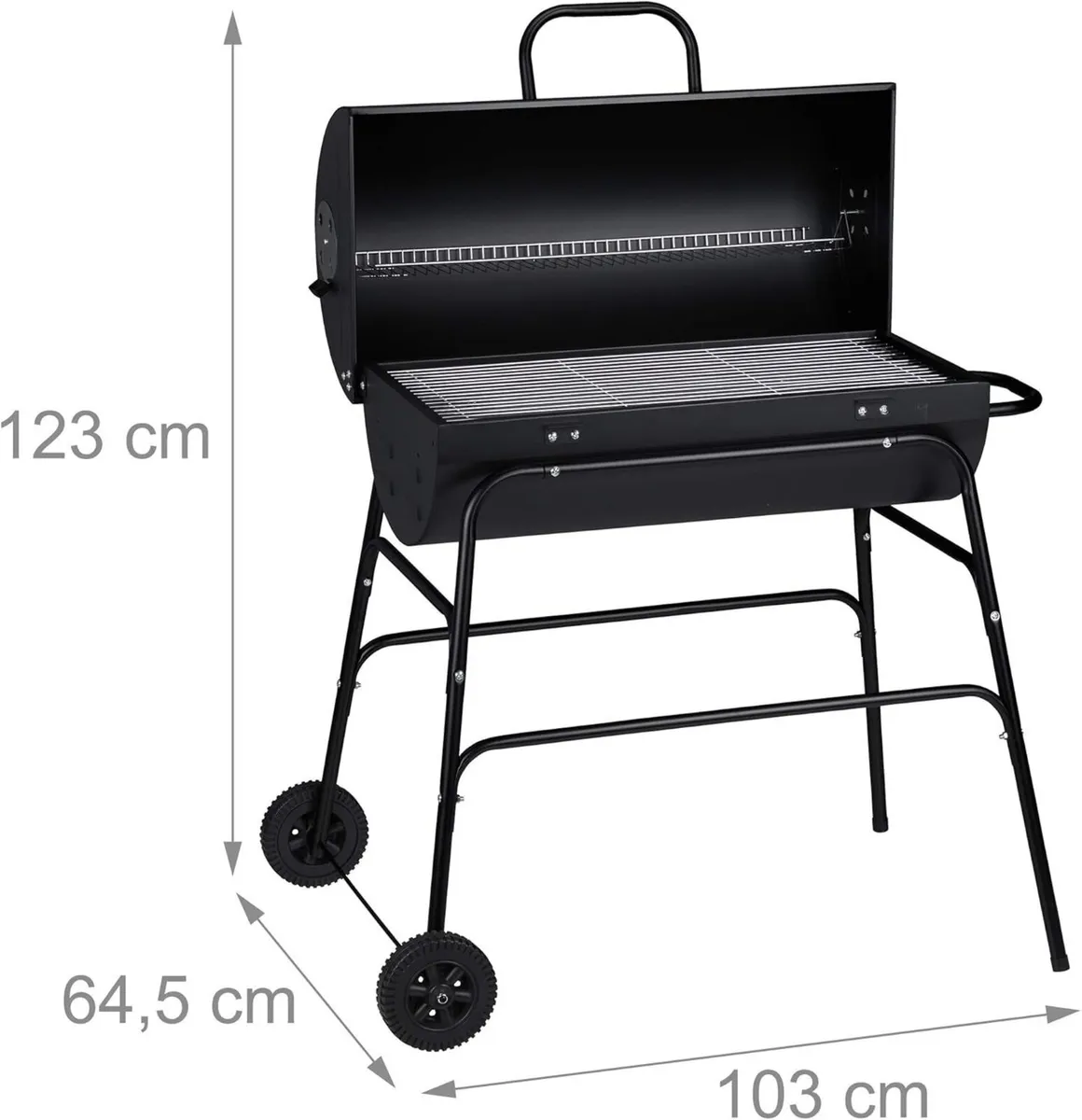 Charcoal Grill XXL Portable Barbecue Trolley - Image 3