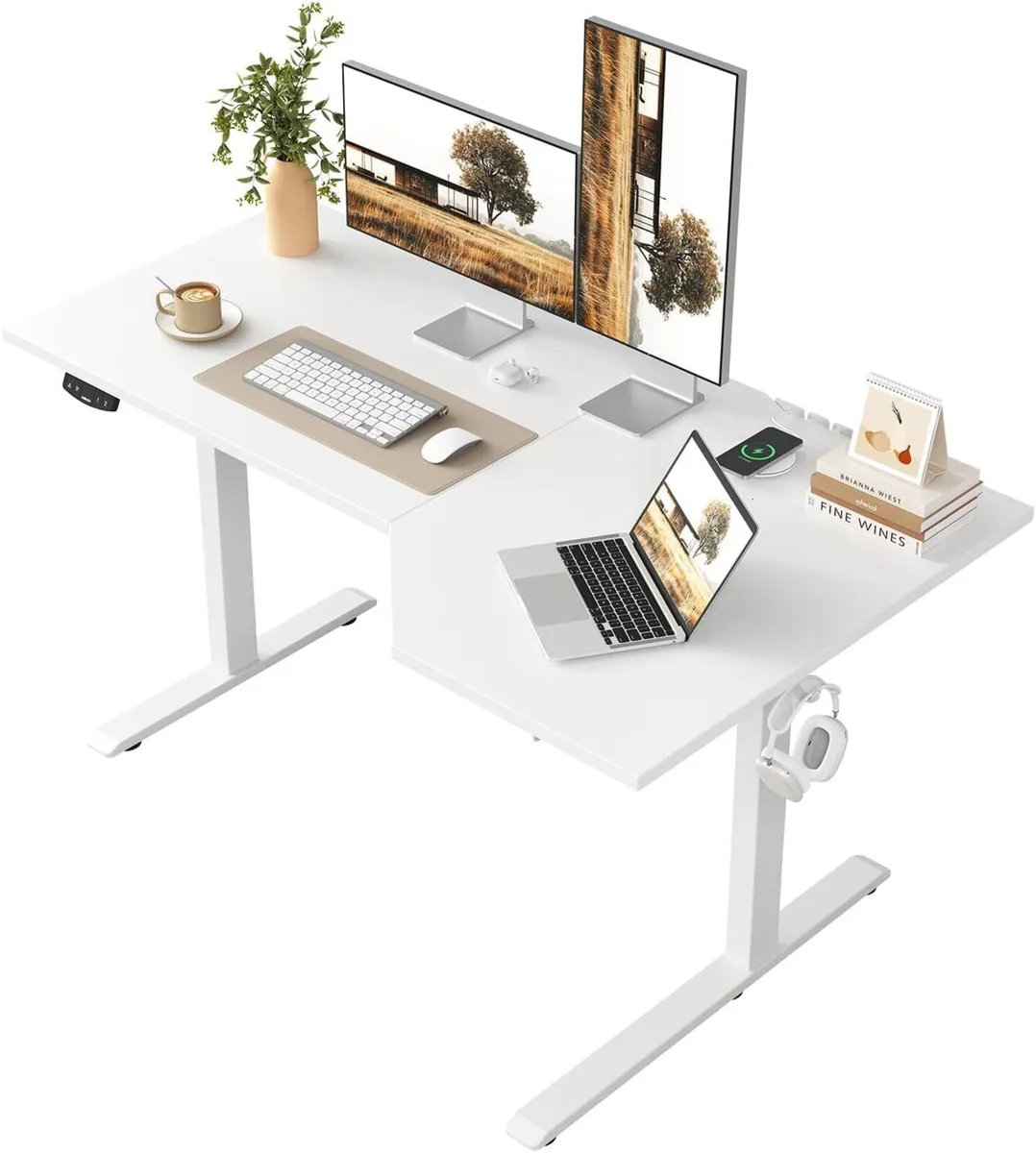 L-shaped Height Adjustable Desk 150 x (60-90 cm) - Image 1
