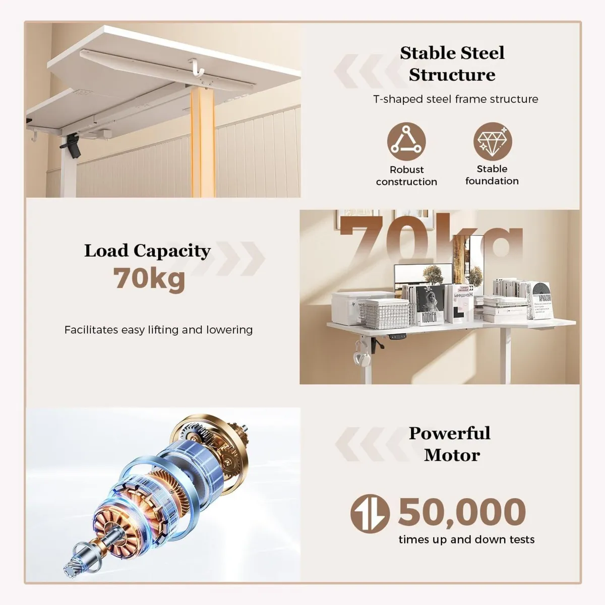 L-shaped Height Adjustable Desk 150 x (60-90 cm) - Image 4