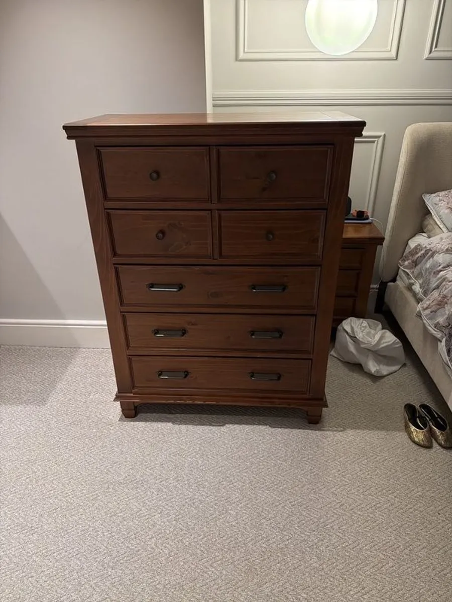 Five Drawer Dark gloss tallboy unit - Image 1