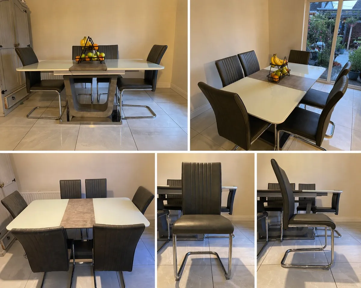 Extendable Table and Chairs (x6) - Image 2