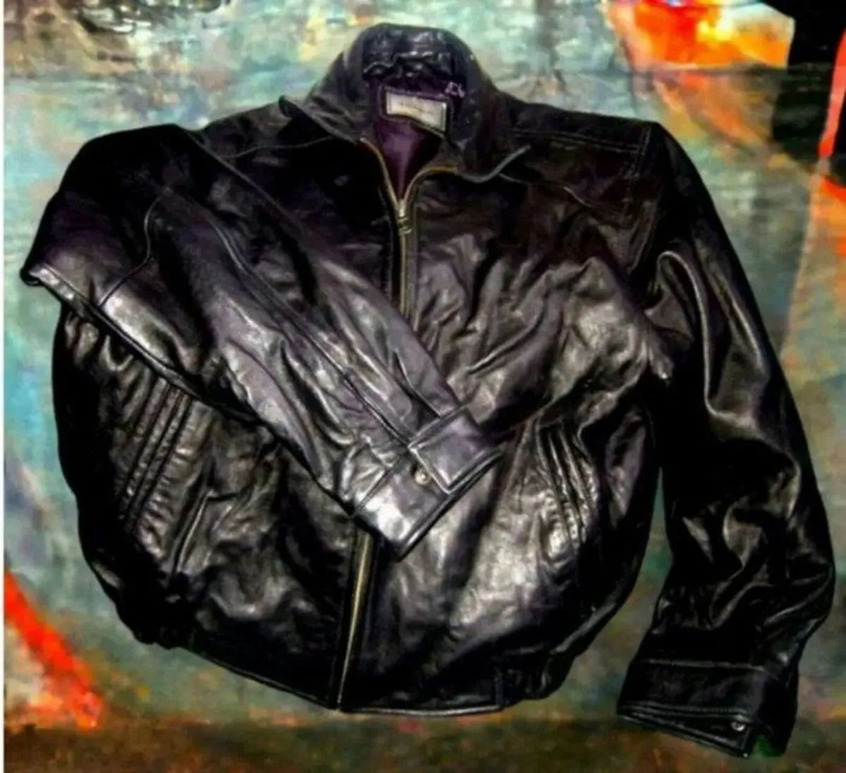 Vintage Leather Jacket M/L - Image 2