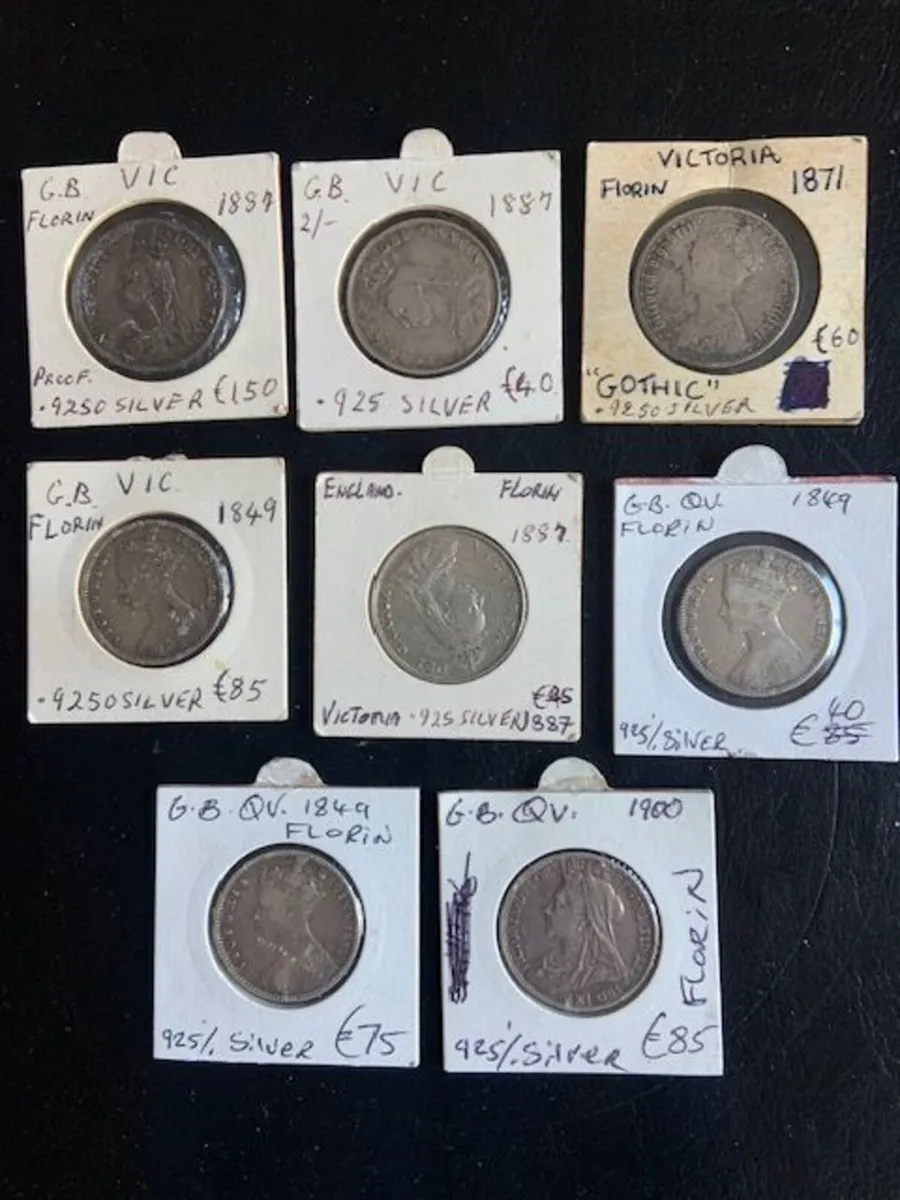 Queen Victoria Florin Coins - Various Prices - Image 1