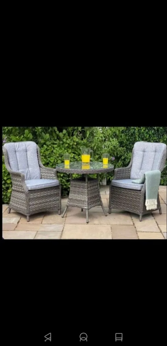 Brand New Dark Grey Rattan Bistro Set - Image 1