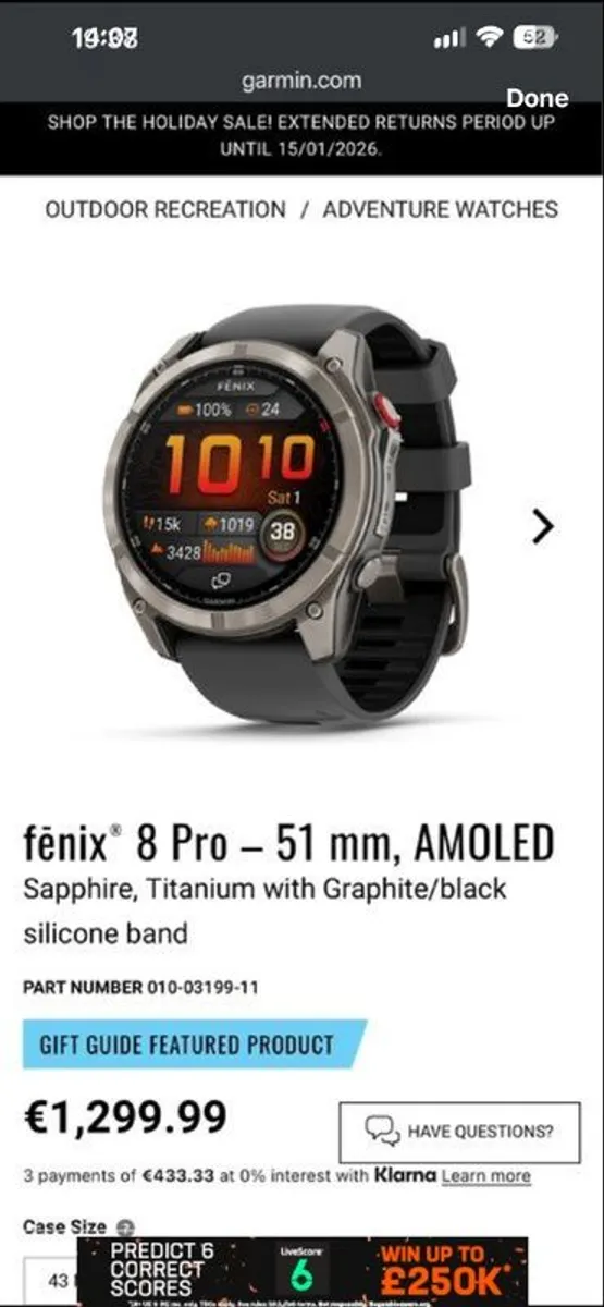 Garmin Fenix 8 Pro - Sapphire / Titanium - 51cm Brand New Sealed - Image 1