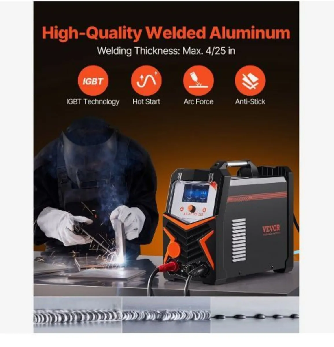 TIG Welder, 225A 6-In-1 Aluminum Welding - Image 3