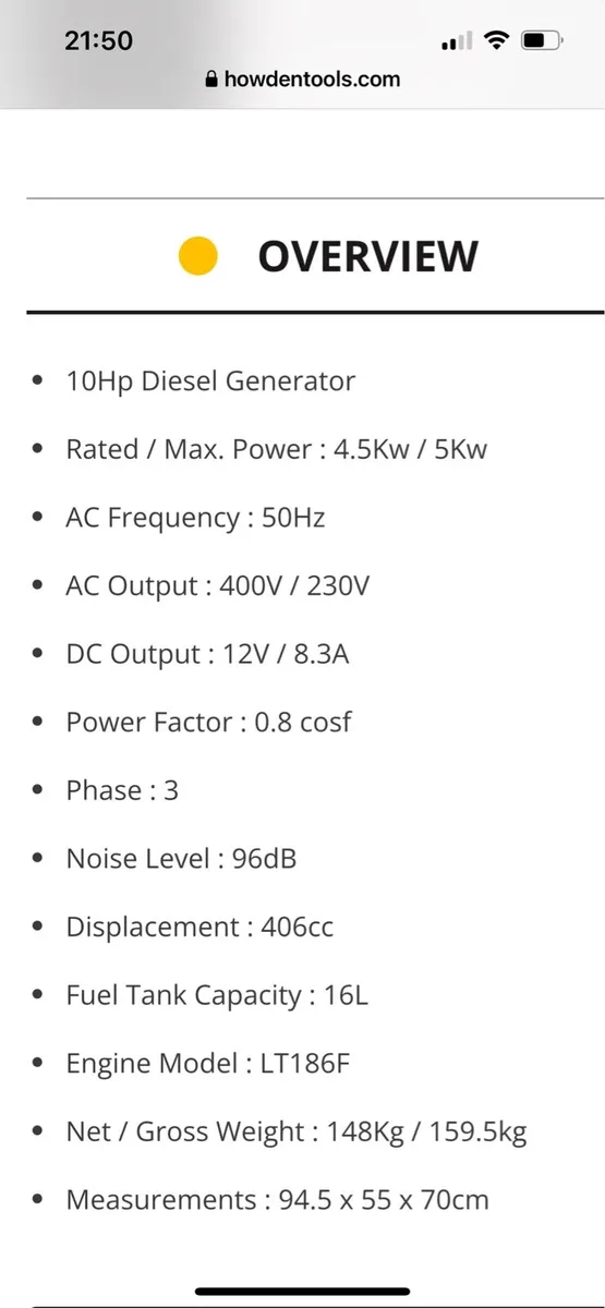 Special Howden Diesel Generator 10HP 5KW Electric - Image 2