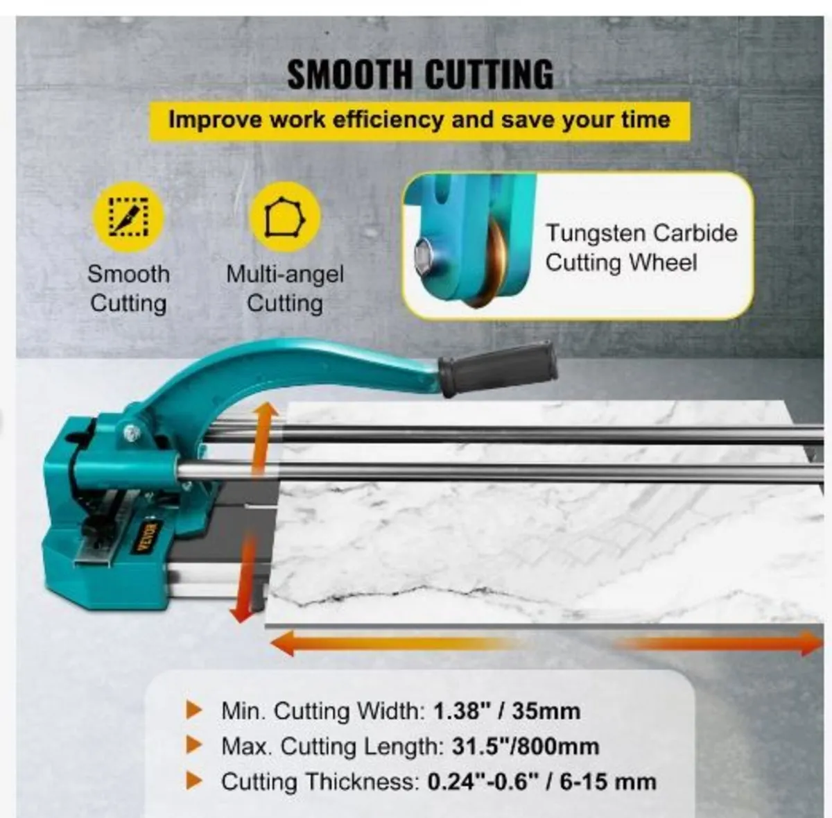 31 Inch/800mm Tile Cutter Double Rails - Image 4