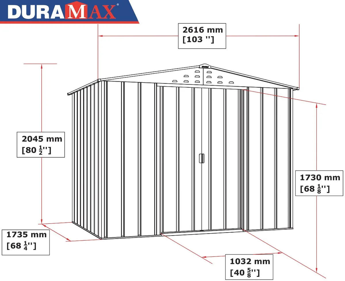 8×6 TOP Titan Steel Garden Shed – Grey - Image 4