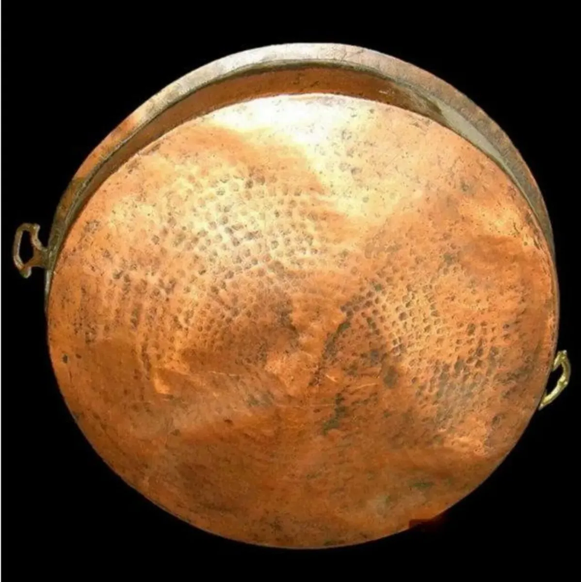 Large Vintage Copper Pan with Brass Handles - Image 4