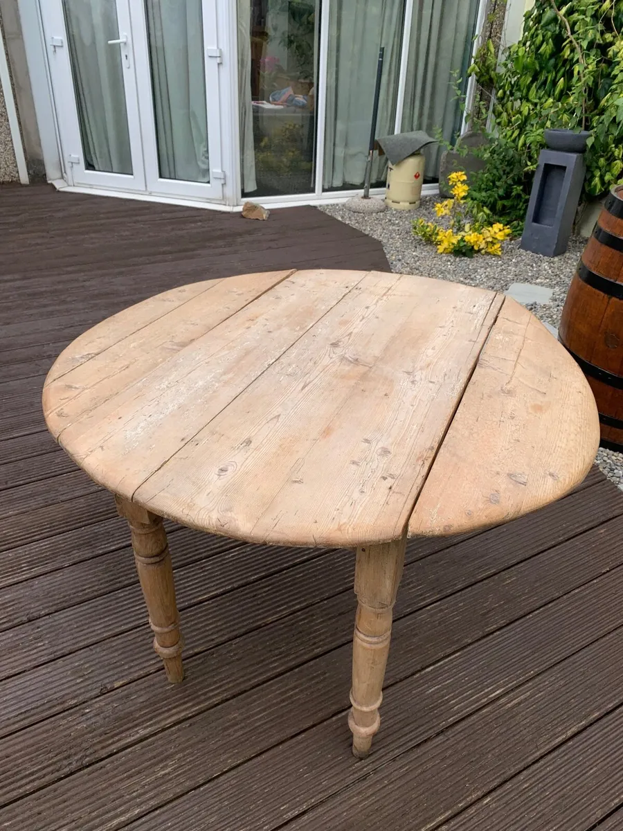 Antique Drop Leaf Pine Table - Image 1