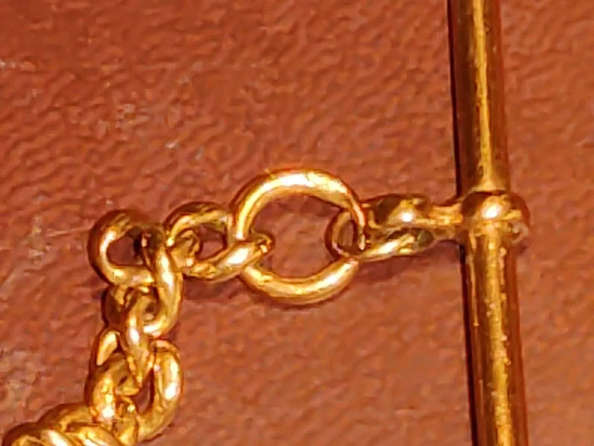 CHUNKY T-BAR ,9CT Gold 8.72g 8"Long HEAVY Bracelet - Image 4