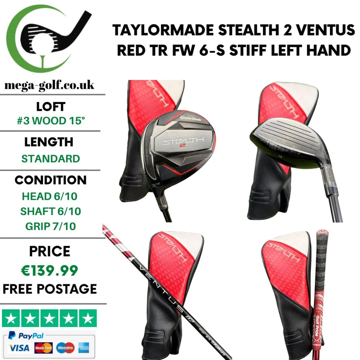 Taylormade Stealth 2 #3 Wood 15° / Stiff - Image 1