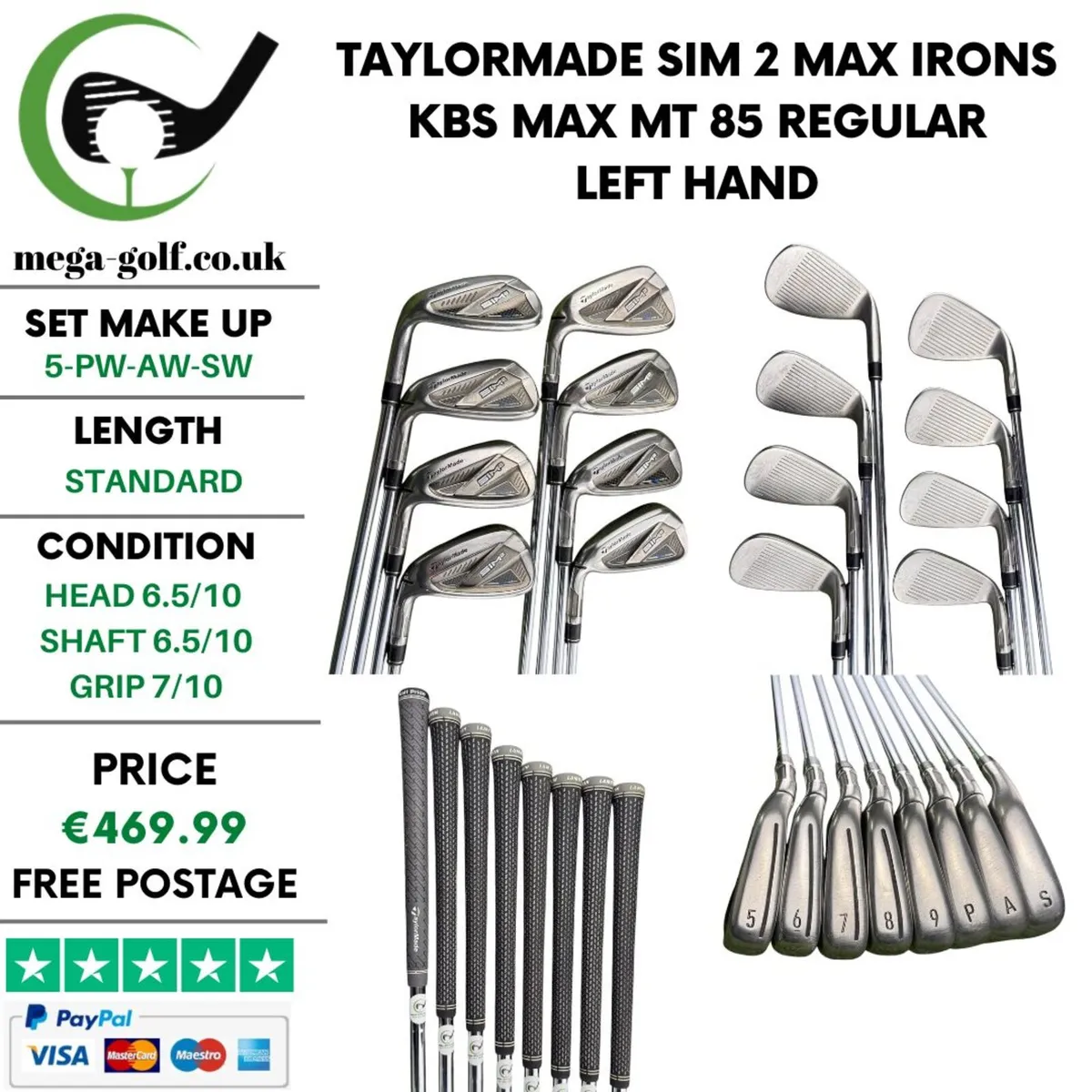 Taylormade Sim 2 Max Irons / 5-Pw-Aw-Sw / Regular - Image 1