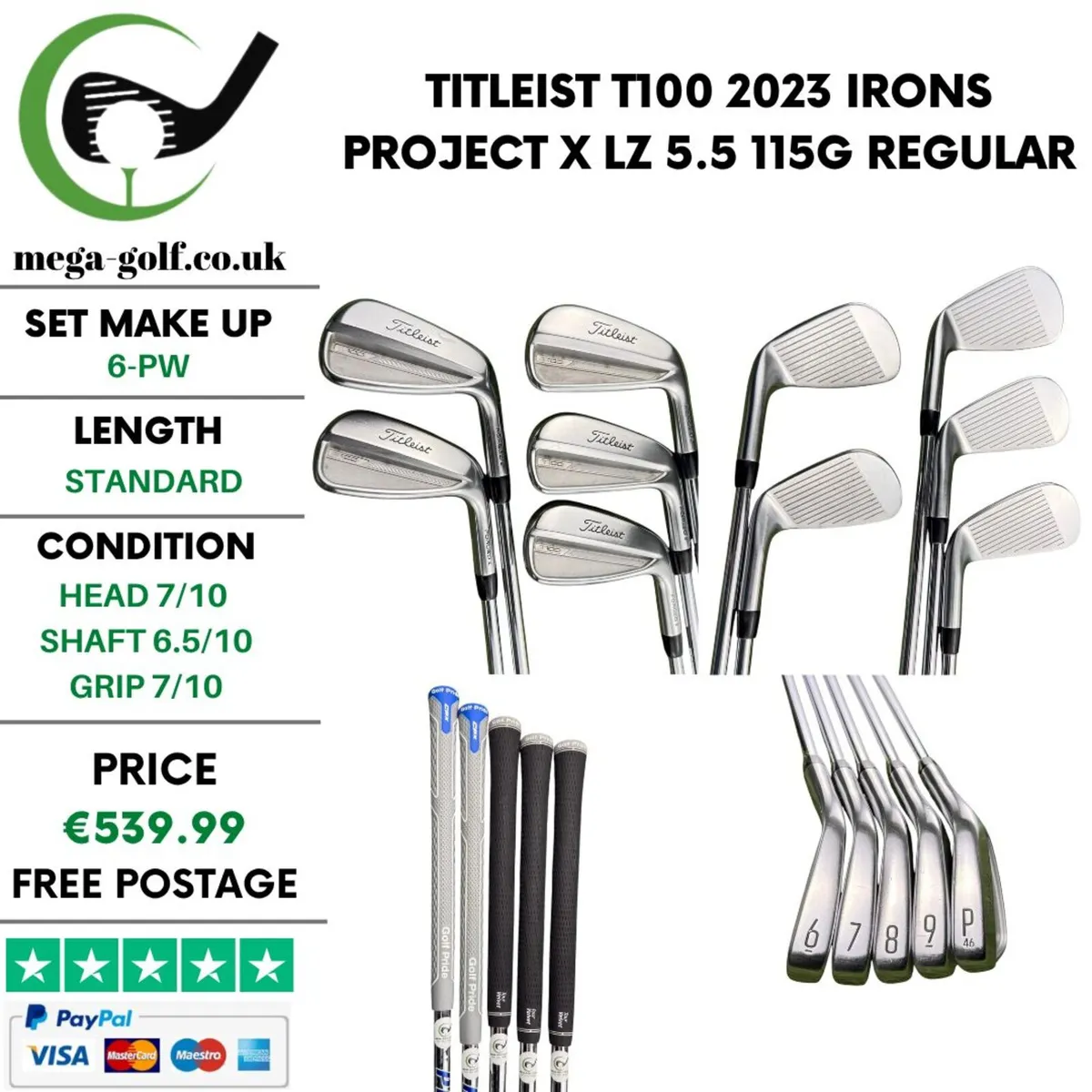 Titleist T100 2023 Irons / 6-Pw / Regular - Image 1