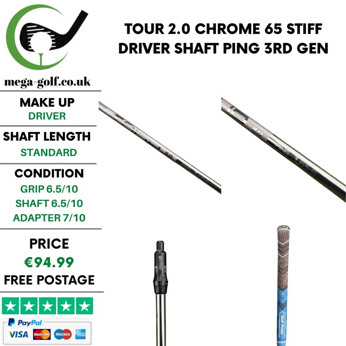 Tour 2.0 Chrome 65 Stiff Driver Shaft / Ping - Image 1