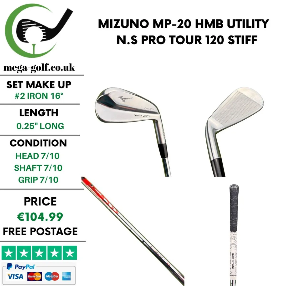 Mizuno MP-20 HMB Utility #2 Iron 16° / Stiff - Image 1