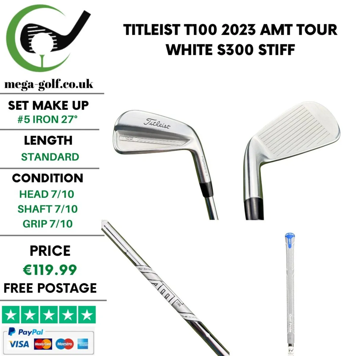 Titleist T100 2023 #5 Iron 27° / Stiff - Image 1
