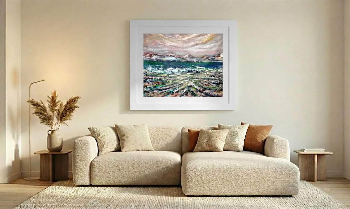 Acrylic Art On Canvas 87x65cm, Irish Coastal art - Image 2