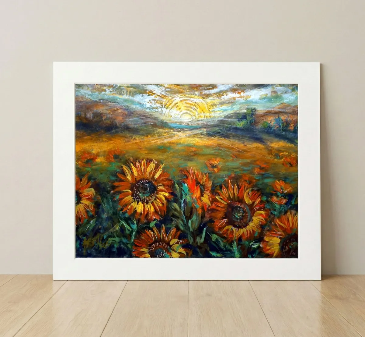 Vibrant Sunflower Field Art, Floral Canvas Art - Image 4
