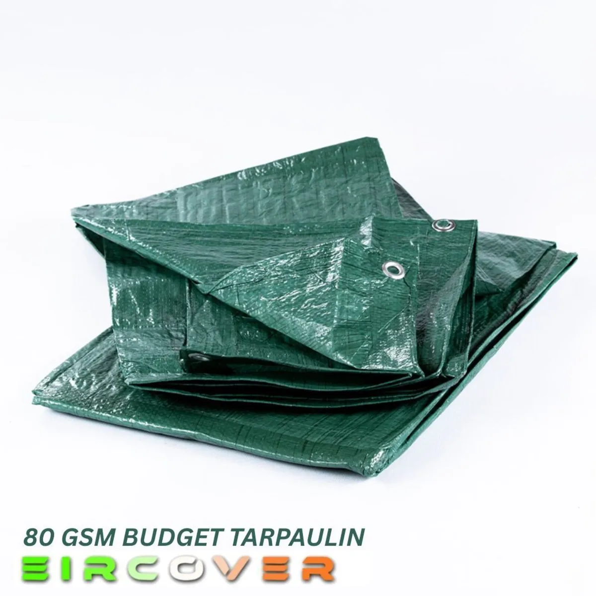 Budget Tarpaulin 1.8m x 2.4m (6' -8') 80 gsm green - Image 3
