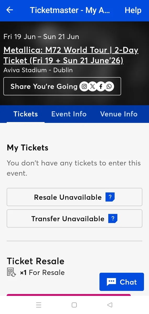 Metallica - Dublin - Two Night Ticket - FACE VALUE - Image 4