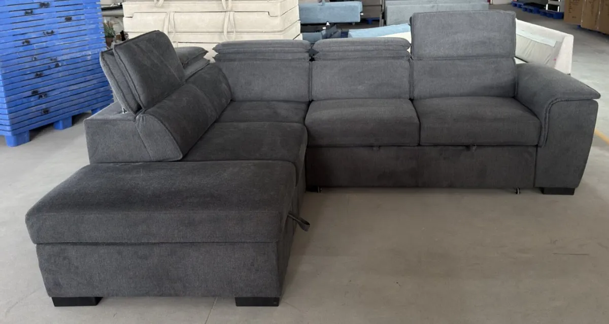 New Grey Corner Sofa Bed - Image 3