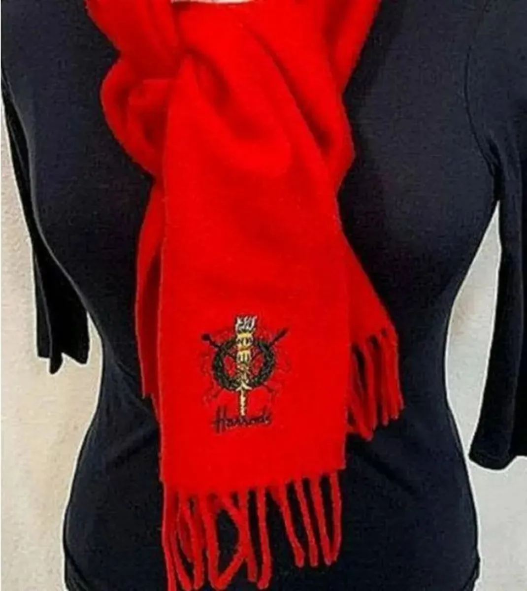 Vintaqe Harrods Unisex Lambswool Scarf - Image 4