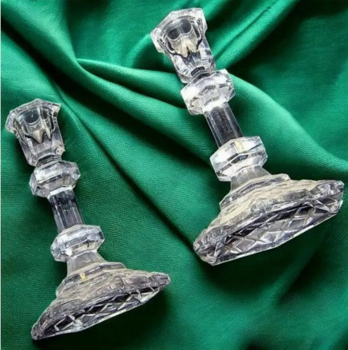 Vintage Pair Galway Crystal Candlesticks - Image 4
