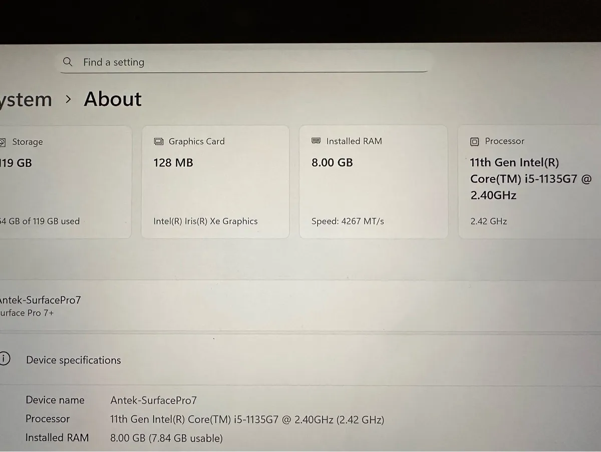 Surface Pro 7+ i5 8GB RAM 128GB SSD - Image 4