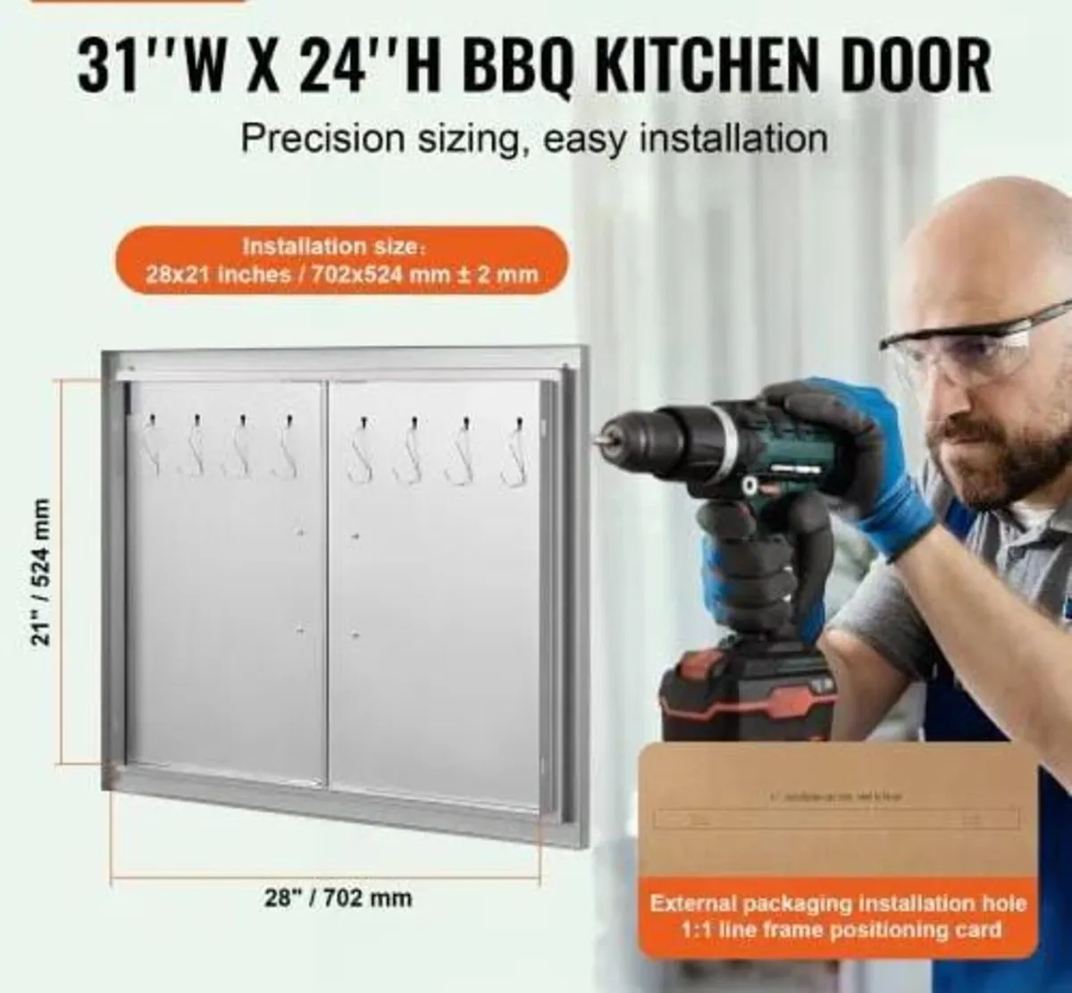 BBQ Access Door, 610x610 mm Double Outdoor Kitchen - Image 2