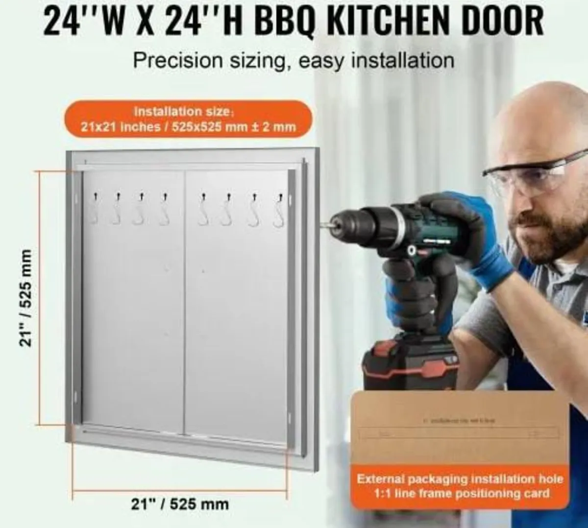 BBQ Access Door, 610x610 mm Double Outdoor Kitchen - Image 3