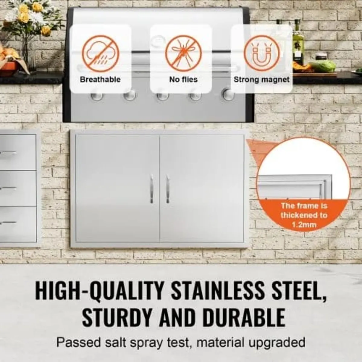 BBQ Access Door, 990x660 mm Double Outdoor Kitchen - Image 4