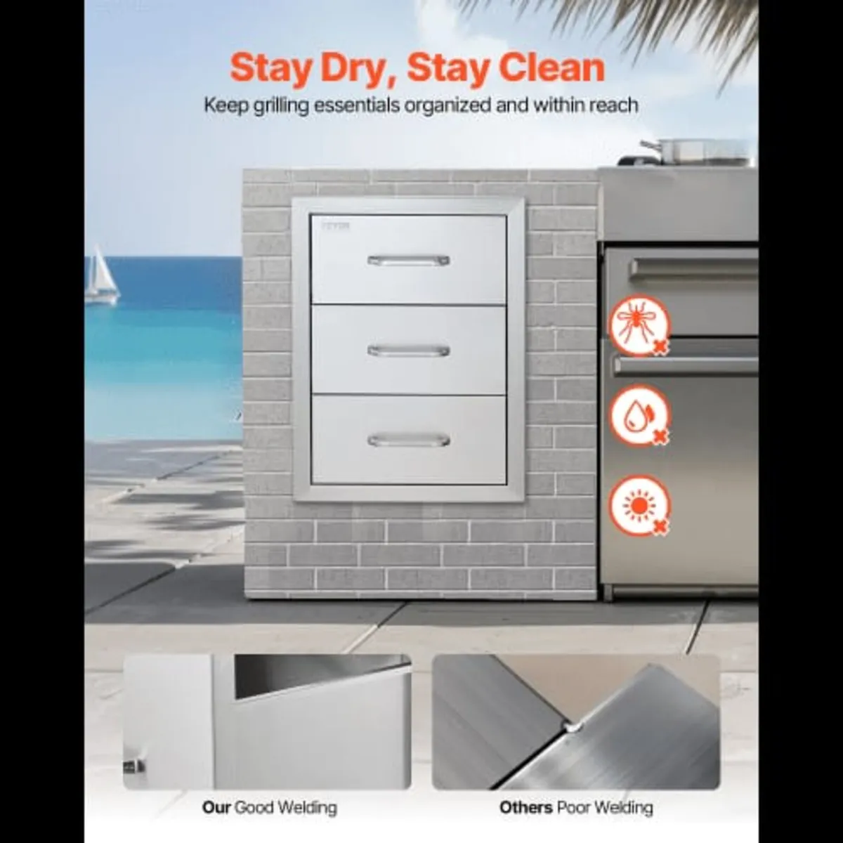 Outdoor Kitchen Drawers 16" W x 21.5" H x 18" D - Image 4