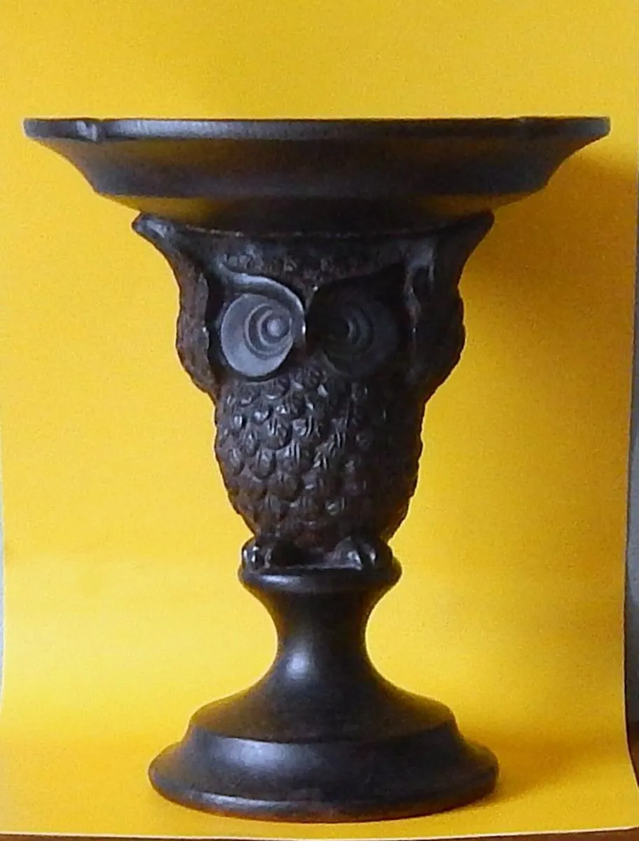 Large Owl Design Pillar Candle Holder - Image 1