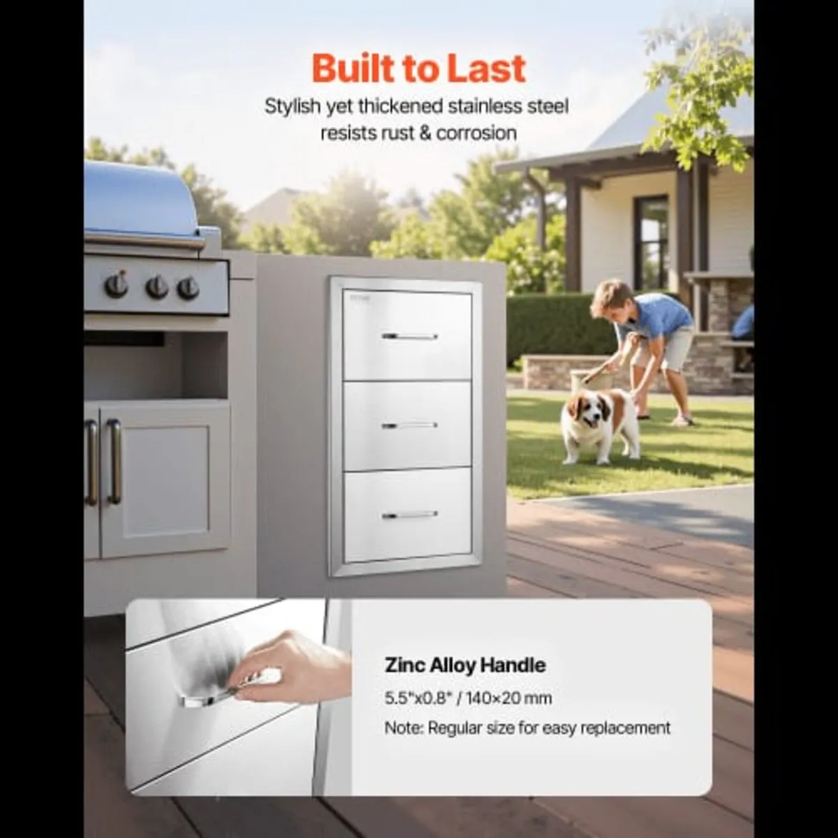 Outdoor Kitchen Drawers 16" W x 28.5" H x 20.5" - Image 3