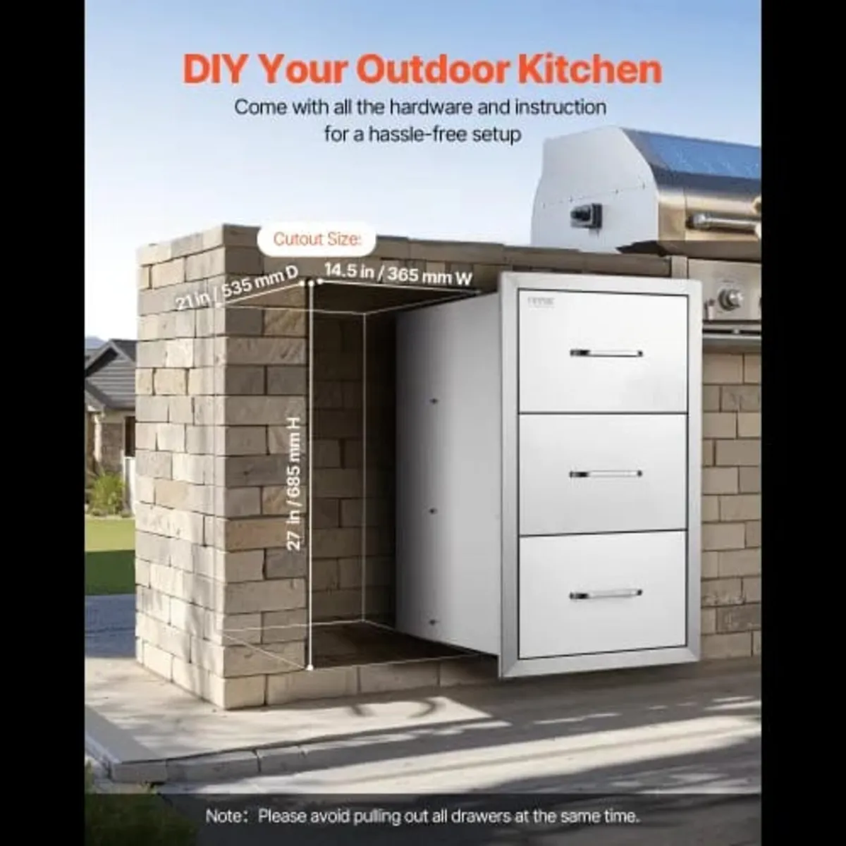 Outdoor Kitchen Drawers 16" W x 28.5" H x 20.5" - Image 4