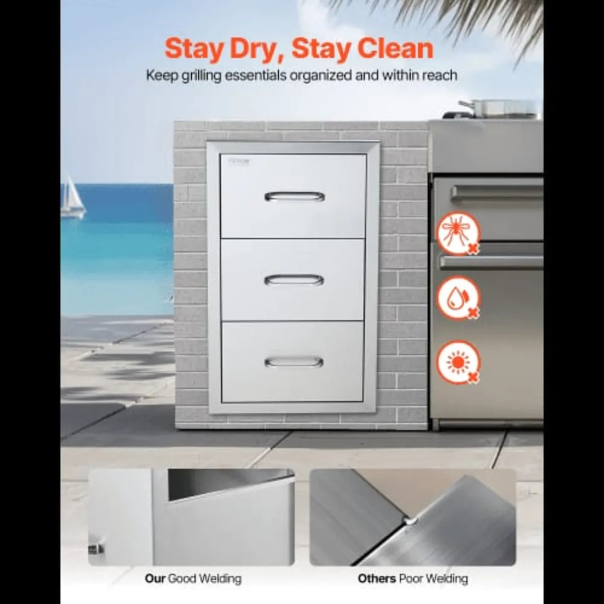 Outdoor Kitchen Drawers 16" W x 28.5" H x 20.5" - Image 2