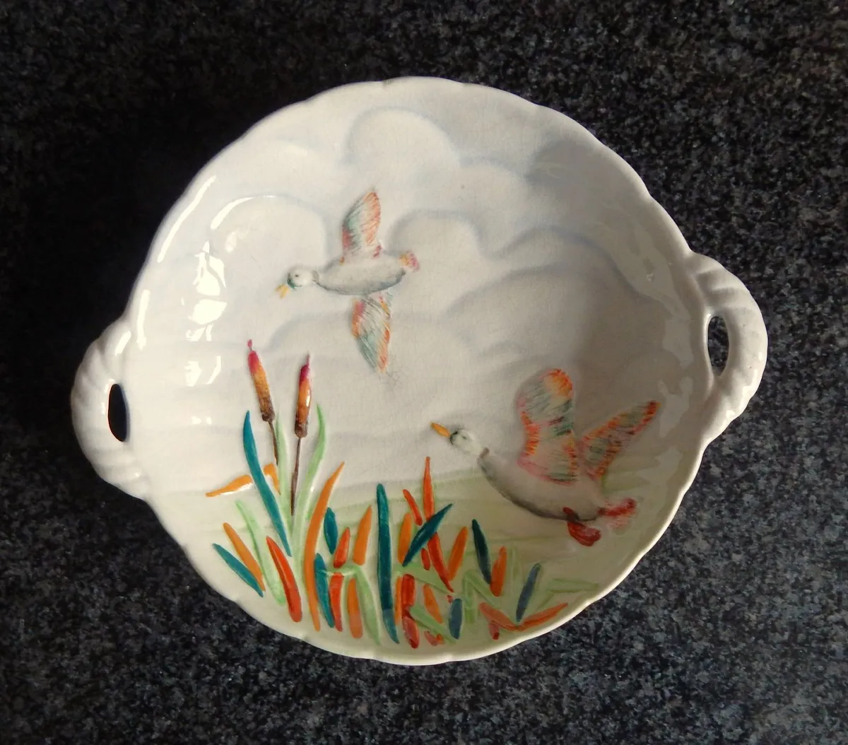 Staffordshire Hand Painted Dish by Shorter & Son - Image 4