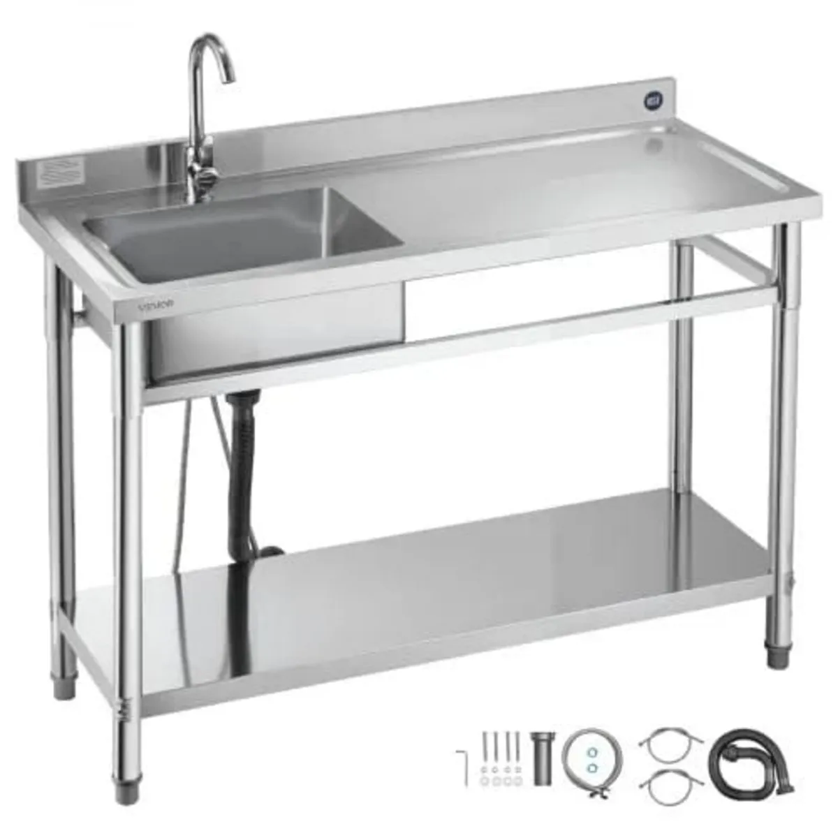 Freestanding Single Bowl Commercial Kitchen Sink w - Image 1