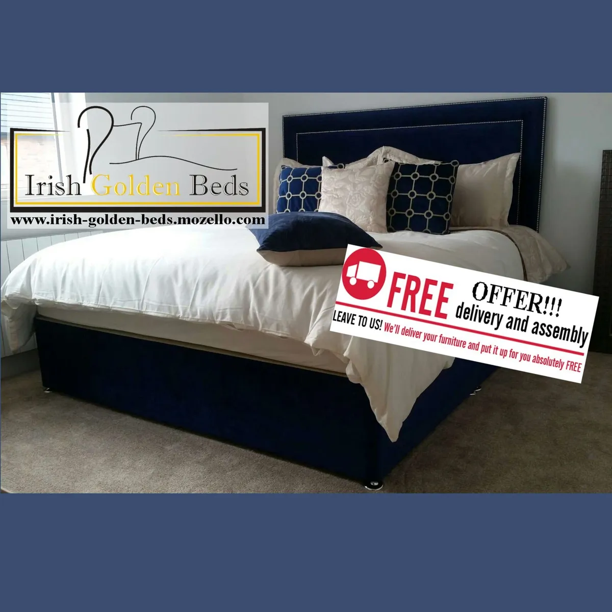 bed frame and headboard, free assembly - Image 1