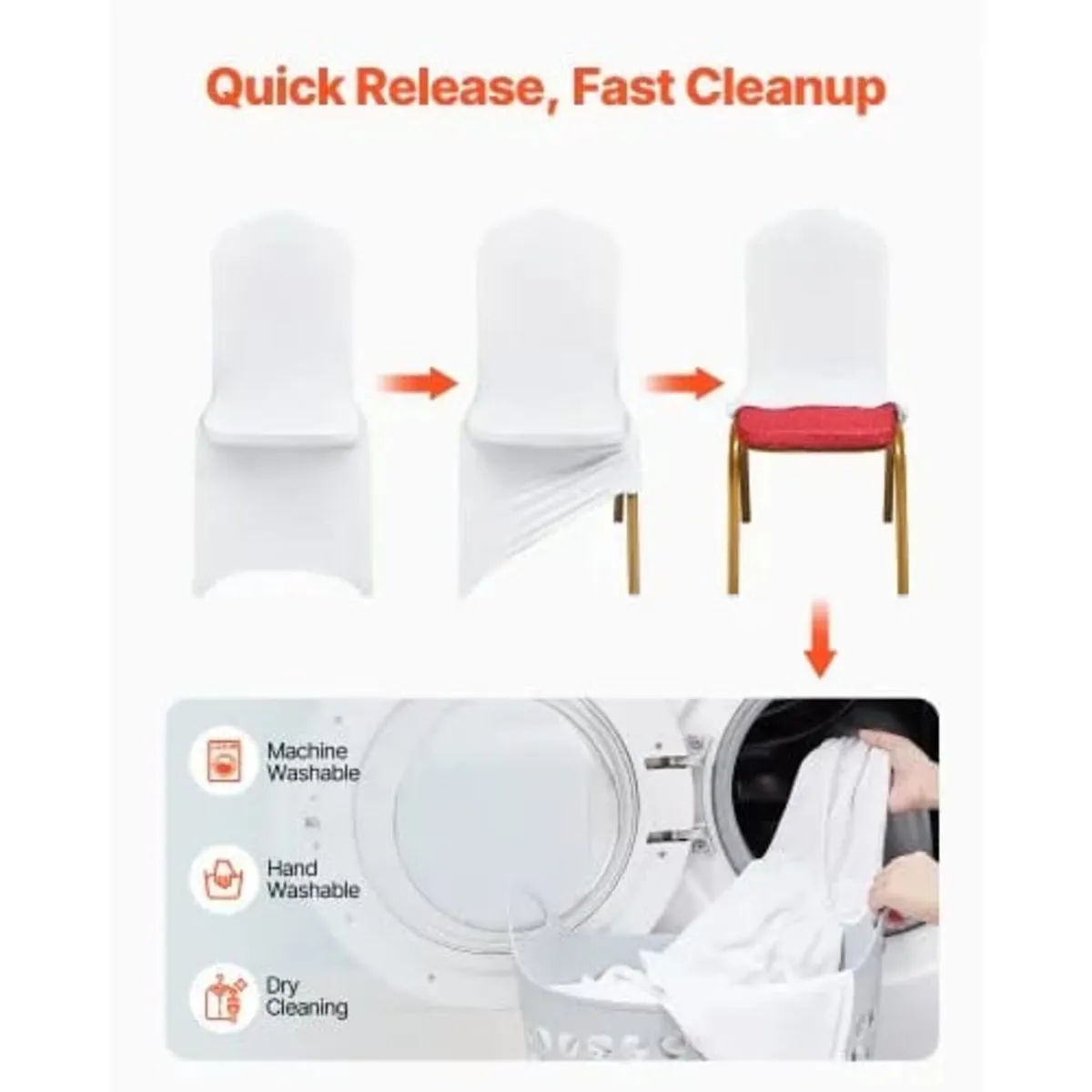 Stretch Spandex Folding Chair Covers, Universal Fi - Image 4