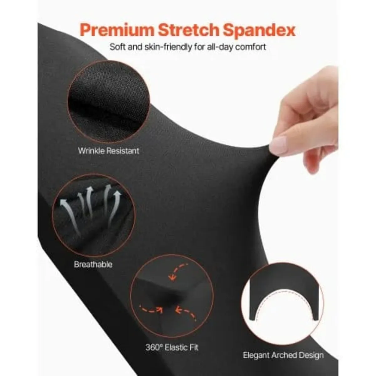 Black Stretch Spandex Folding Chair Covers, Univer - Image 2