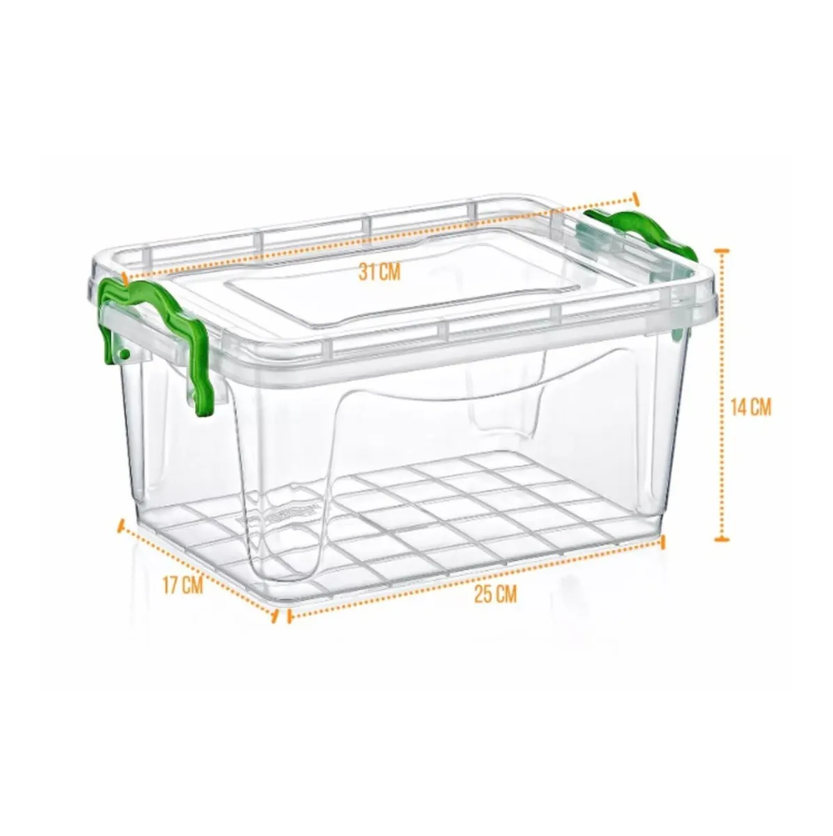 5x Clear storage boxes