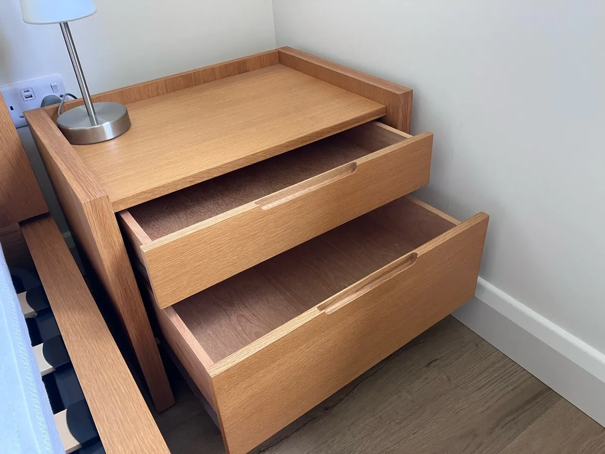Oak effect bedside Locker (x2) - Image 4