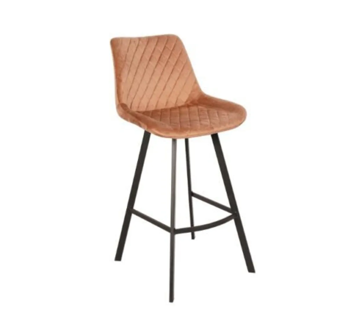 Luka Navy Velvet Bar Stool – Stylish Loft Design - Image 3