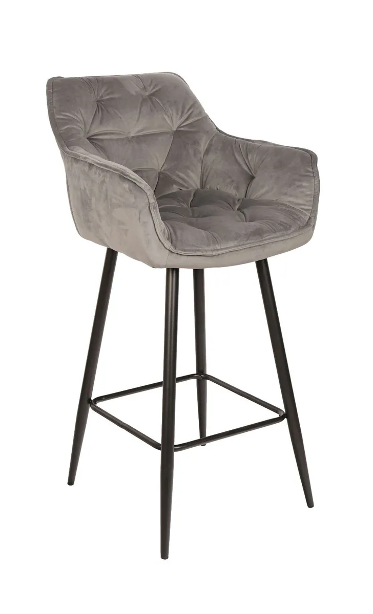 Capri Bottle Velvet Arm Bar Stool - Image 2