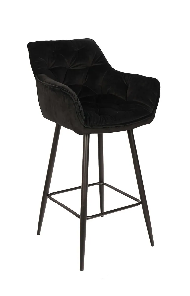 Capri Bottle Velvet Arm Bar Stool - Image 3
