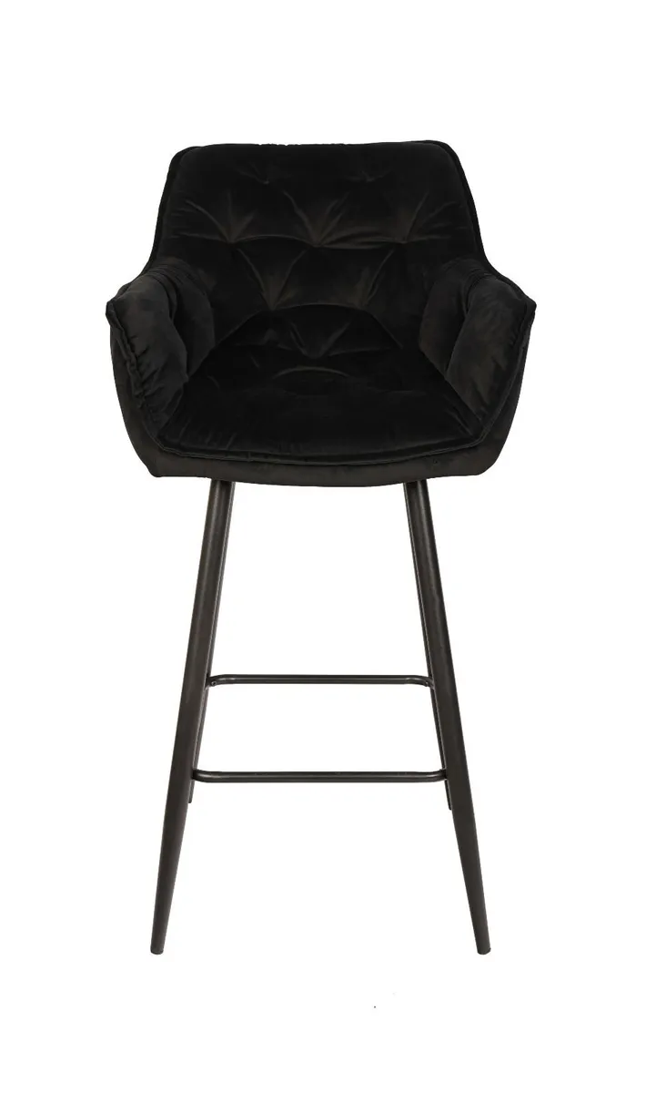 Capri Bottle Velvet Arm Bar Stool - Image 4